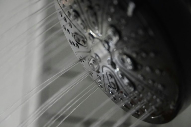 Running water from a shower head